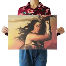 [A931] Wonder Woman 02 Ностальгический ретро плакат из крафт-бумаги экран для помещений кафе декоративная живопись