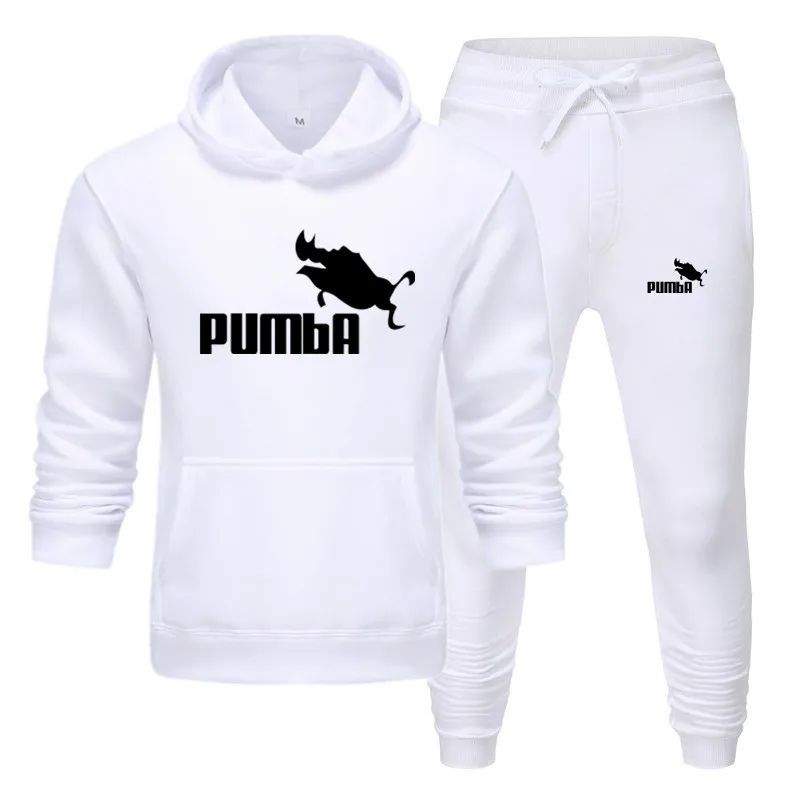 BS-BS Новинка Pumba, модный бренд, мужские толстовки с капюшоном, костюмы, брендовый спортивный костюм, мужские толстовки+ Тренировочные штаны, Осень-зима, флисовый пуловер с капюшоном - Цвет: BS-BS