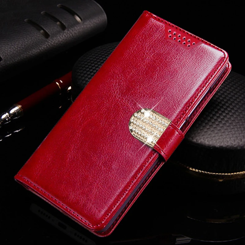 Кожаный блестящий чехол-бумажник для Alcatel Shine Lite OT 5080, чехол-книжка с милым рисунком совы, Ловец снов, мягкий ТПУ чехол - Цвет: Red Do