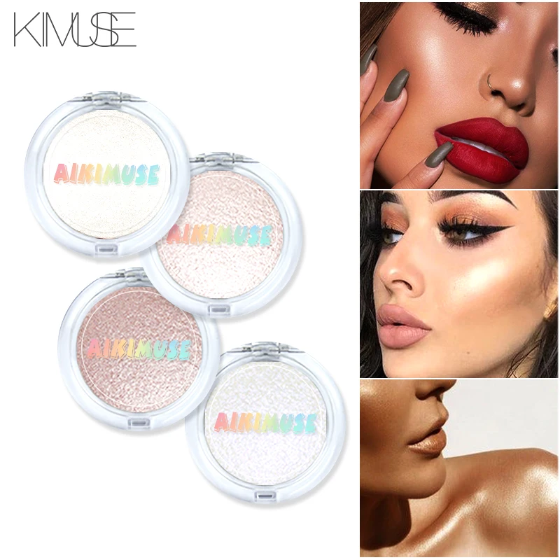 

KIMUSE Illuminator Glow Highlighter Face Contour Golden Long-lasting Brighten Bronzer Makeup Shimmer Powder Highlighter Palette
