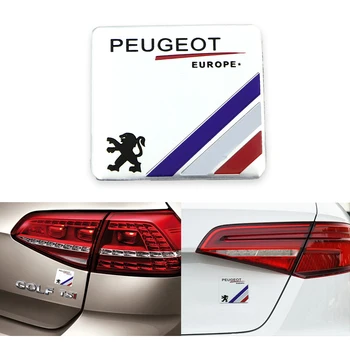 

3D Car Metal Aluminum Stickers Silver Emblems for Peugeots 107 108 206 207 308 307 508 2008 3008 Auto Accessories Ornaments