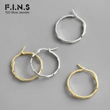 F.I.N.S корейские S925 Серебряные серьги INS двухцветные простые неправильной формы круглые серьги-кольца серебряные серьги Модные ювелирные изделия