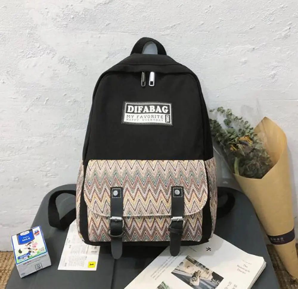 Полосатый рюкзак Joyloading в стиле преппи из пеньковой Ткани бохо/ацтекская