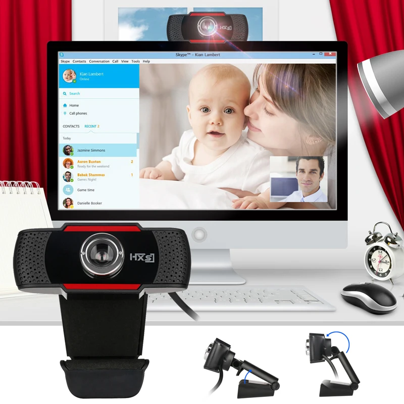 HD 12 Megapixels USB 2.0 Webcam Camera with MIC Clip-on for Computer PC Laptop