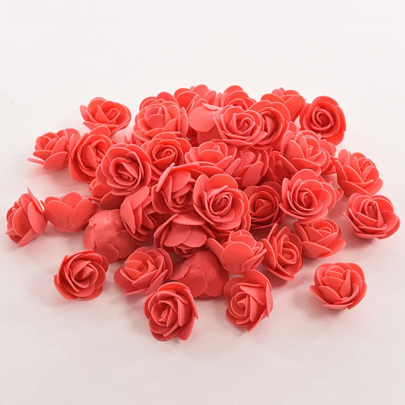

500pcs 3.5cm PE Foam Rose Artificial Flowers Wedding Party Accessories DIY Craft Home Decor Handmade Flower Head Wreath Supplies
