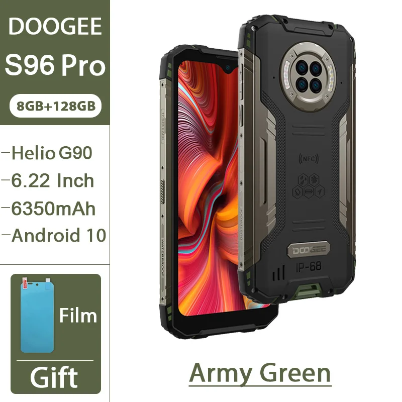 DOOGEE S96 Pro Smartphone 48MP Round Camera 20MP Infrared Night Vision 6.22'' Helio G90 Octa Core 8GB+128GB 6350mAh Rugged Phone the best infinix phone infinix