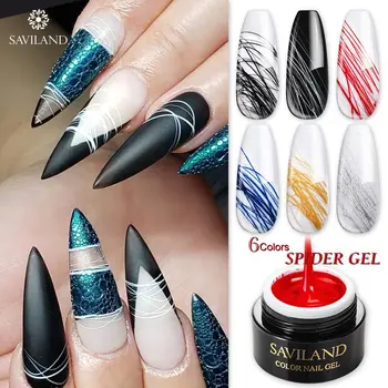 

Saviland Nail Wire Drawing Gel Polish Lacquer Painting Pulling Silk Phototherapy Spider Thick Elastic Paint Nails 6ml 40 Colors
