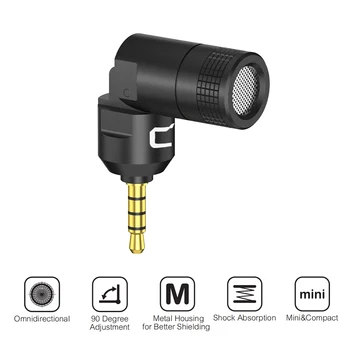 

COMICA Flexible Plug-in Omnidirectional Microphone Mic 3.5mm TRRS Plug 90° Adjustable for GoPro Action Camera DSLR Smartphone