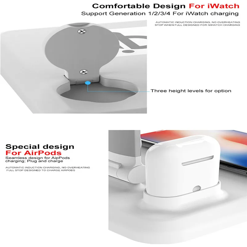  4 In1 Wireless Charger Led Desk Lamp Luminaria Multifunction Led Table Lamp 5W Touch Table Lamp for
