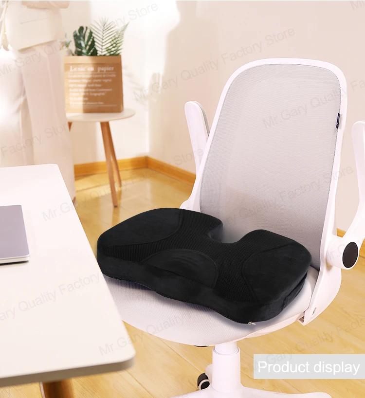 Non-Slip Memory Foam Seat Cushion For Back Pain Coccyx Orthopedic Car Office Chair Wheelchair Support Tailbone Sciatica Relief