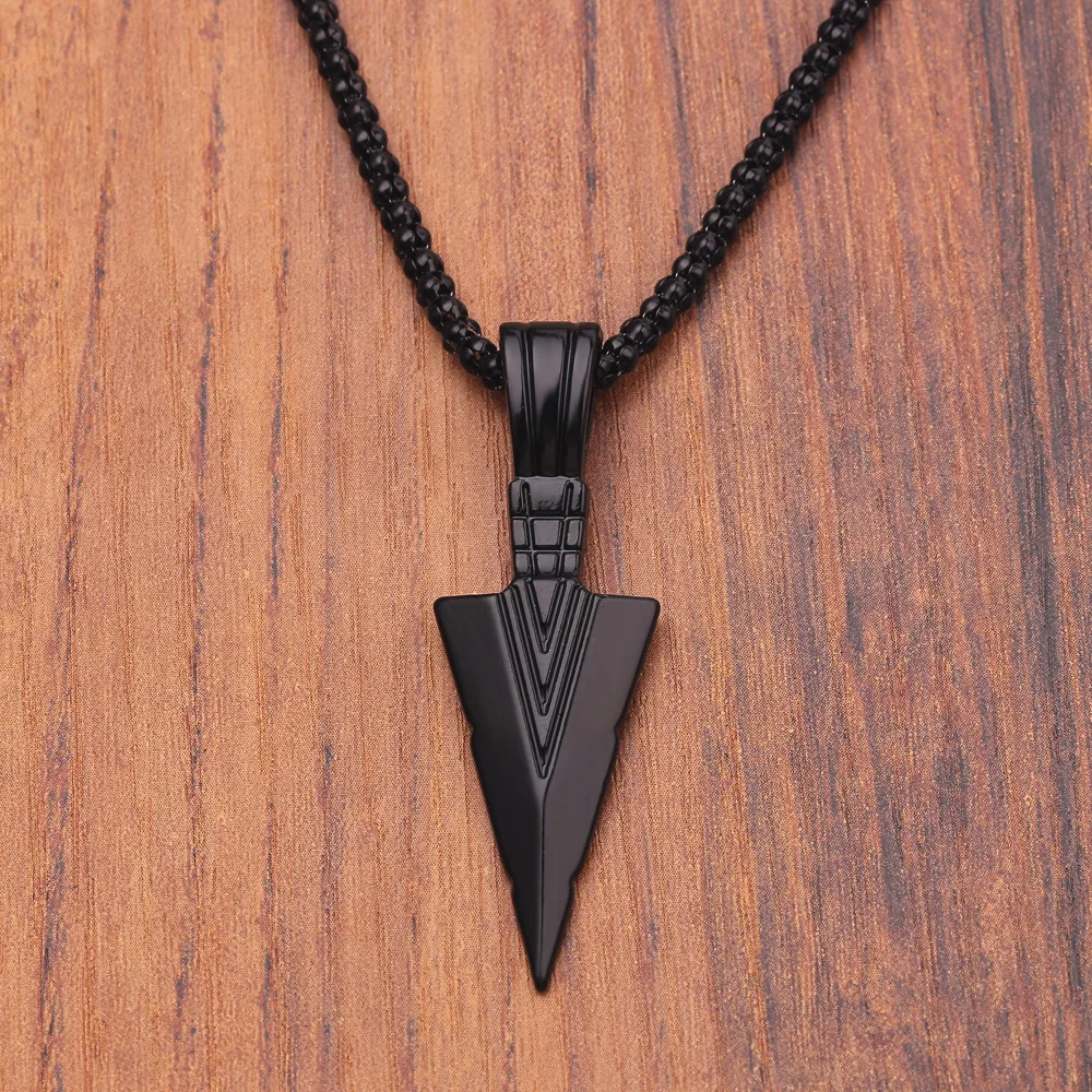 2021 Fashion New Black Rectangle Pendant Necklace Men Trendy Simple Stainless Steel Chain Men Necklace Jewelry Gift