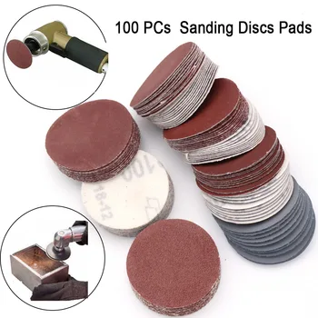 

100pcs Abrasive Paper Polishing Mini Grinding Sanding Disc Set Assorted 2inch 80-3000 Grits Circular Sander Hook Loop Polish Pad