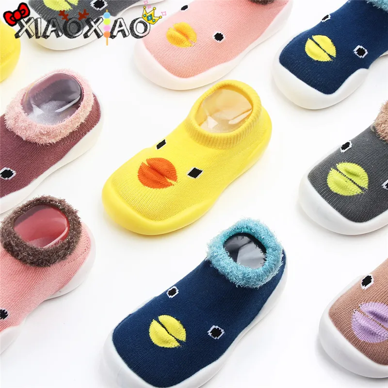 

Cute Cartoon Animal Baby Socks Shoes Cotton Colorful Duck Newborn Crib Shoes Casual Indoor Floor Shoes Anti-slip Prewalker Shoes