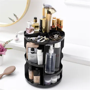 

2019 Hot Sells Luxury Makeup Cosmetic Rack Holder 360 Degree Rotating Organizer Plastic Case Multi-purpose Storage Holder