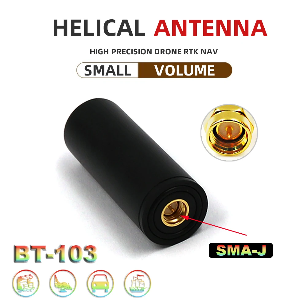 

BEITIAN NEW 3-18V drone NAV RTK ZED-F9P helical spiral GNSS antenna BEIDOU GLONASS GALILEO GPS antenna,SMA-J, BT-103