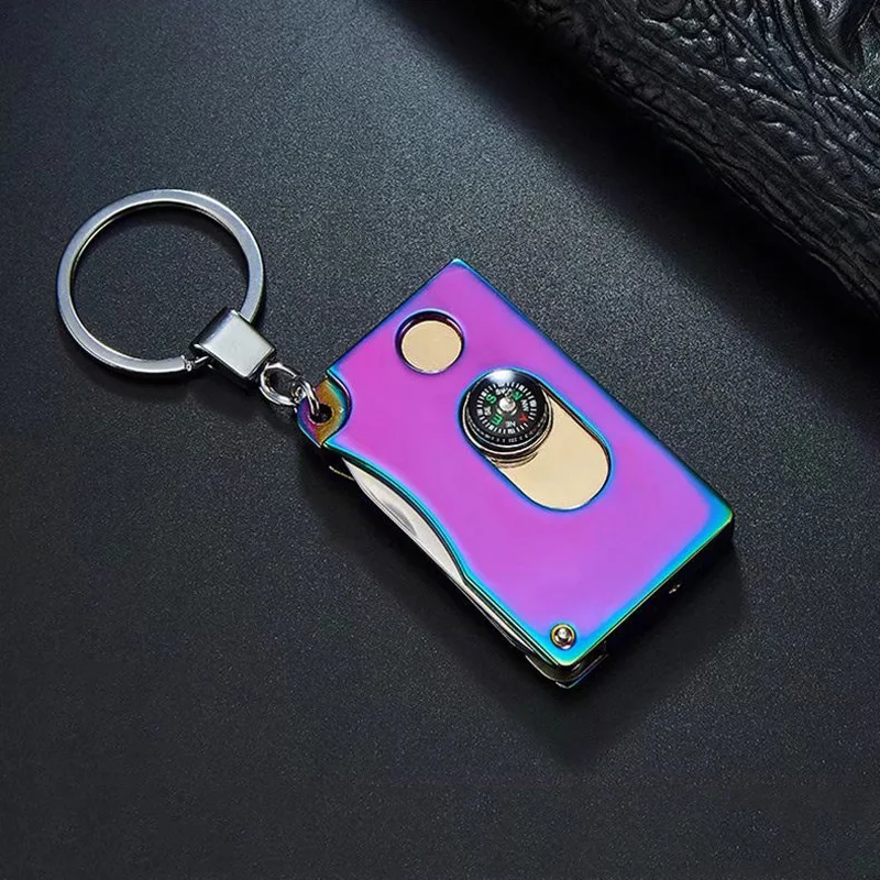 USB перезарядки электронные зажигалки с кольцом для ключей многофункциональная ветрозащитная плазменная зажигалка аксессуары для сигарет мужские гаджеты