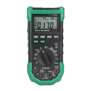 

5in1 Resistance Frequency Capacitance Noise Level Backlight Auto Range Temperature Battery Powered Digital Multimeter Humidity