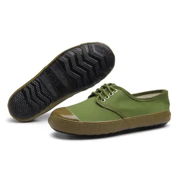

Men Women Military Training Site Non-Slip Wear-Resistant Labor Insurance Shoe Yellow Rubber Farmland Site Work Canvas Shoes