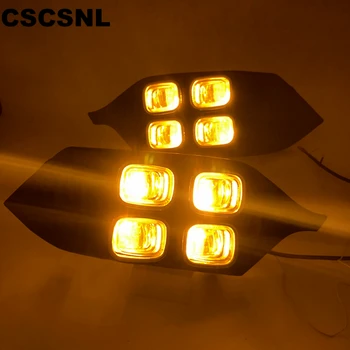 

CSCSNL 2Pcs Car LED light For Mitsubishi Pajero Sport 2016 - 2019 Daytime Running Light DRL Lamp with yellow signal fog lamp