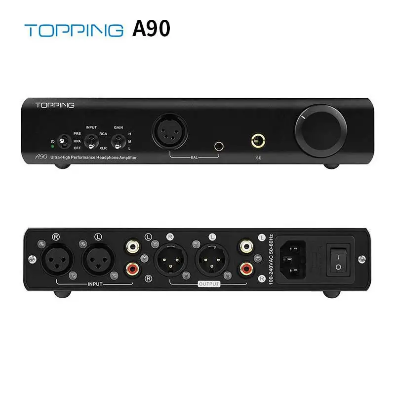 Topping A90 Hi Res Digital HiFi Music Portable Headphone Amplifier Audio AMP Music AMP Combined with Topping D90 and D90 MQA