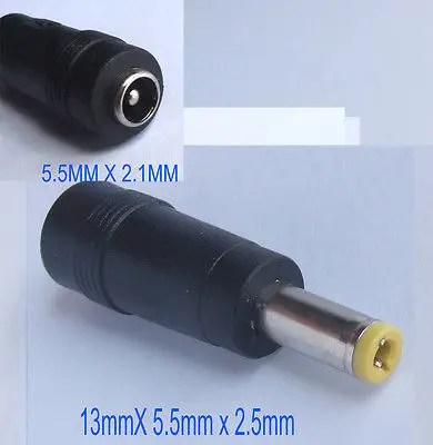 

DHL/EMS 100PCS 5.5x2.1mm female to 12 X 5.5 X 2.5mm DC Power Charger for Notebook Tablets -A8