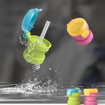 

Yiwa Kids Drinking Bottle Cup Cover with Straw No Leaking and Choking Cover for Baby Bottle Cup Cover