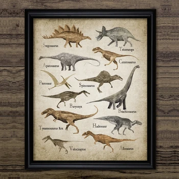 

Canvas Painting Dinosaur Wall Art Animals HD Printing Vintage Poster Nordic Home Decorative Modern Living Room Modular Pictures