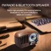 R919 Classical retro radio fm receiver portable mini Wood FM SD MP3 Radio stereo Bluetooth 5.0 Speaker AUX USB Rechargeable ► Photo 3/6