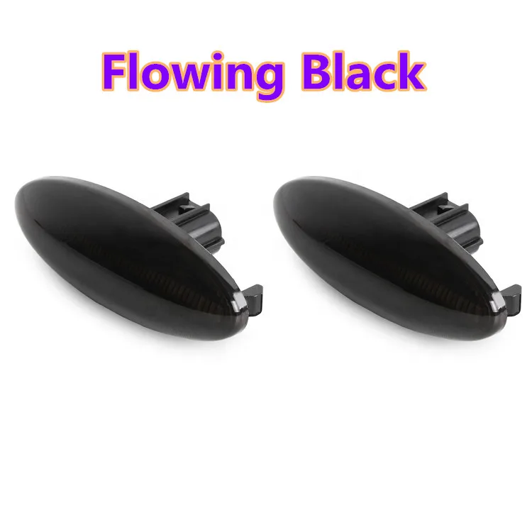 Flowing Black 2 шт. Динамический светодиодный фонарь с боковым маркером, светильник s 12 В, плавный сигнал поворота, светильник с боковым повторителем, лампа мигалка для TOYOTA COROLLA AURIS 03 - Испускаемый цвет: Flowing Black