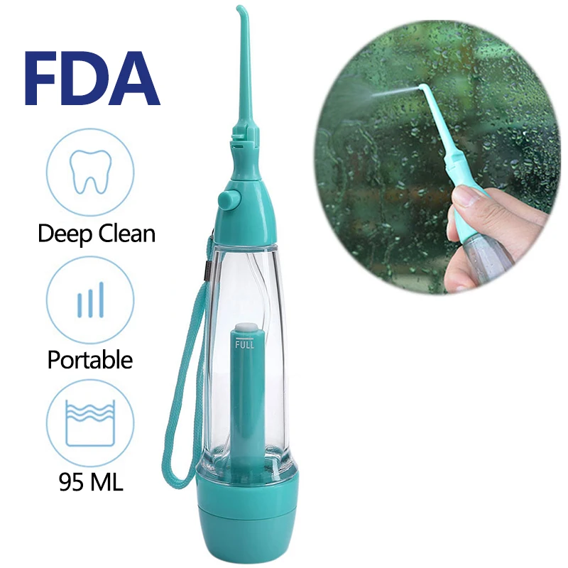 

Oral Irrigator Teeth Cleaner Water Flosser Manual Dental Flosser Pull Rod Household Non Elecricity Interdental Water Jet LV160