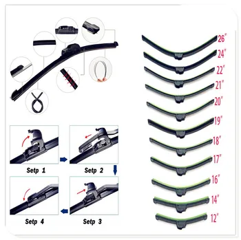 

Car auto Frameless Bracketless refill Rubber Wiper Blade for Chevrolet Volt SS Chevelle FNR 1970 1967 Impala Chaparral