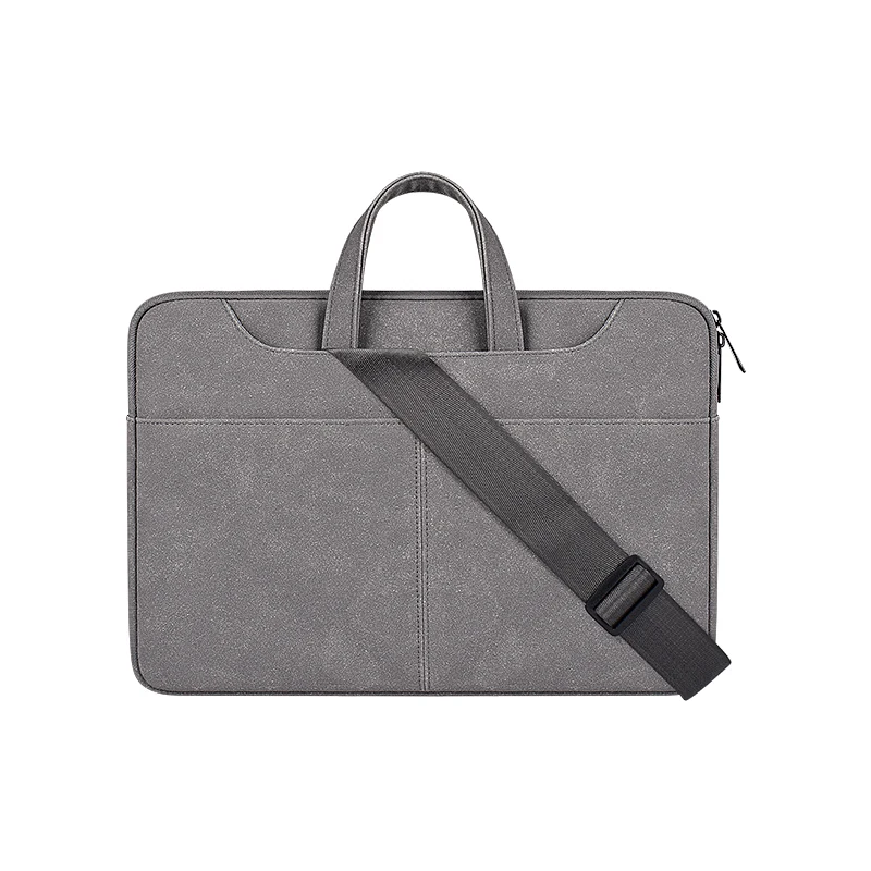Сумка на плечо из искусственной кожи для ноутбука, сумка для ноутбука Macbook Pro, 15 дюймов, портфель для ноутбука Retina, сумка для переноски Air, 13 дюймов - Цвет: Dark grey
