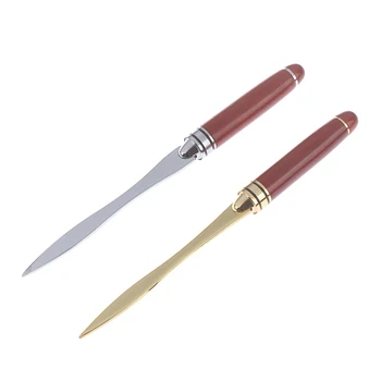 

Wood Handle Letter Opener Stainless Steel Letter Opening cut paper Knife Split file envelopes for School Student Stationery