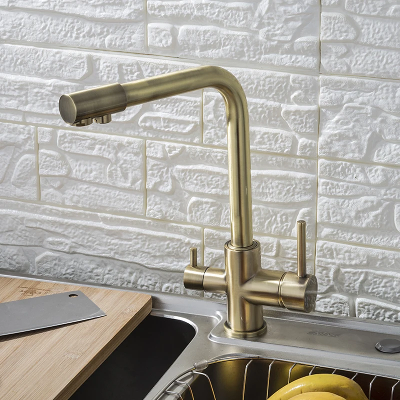 drinking Water Purification Tap Beige&Chrome Kitchen sink Faucet mixer Design 360 Degree Rotation filtered Kitchen Faucet pantry cabinet Kitchen Fixtures