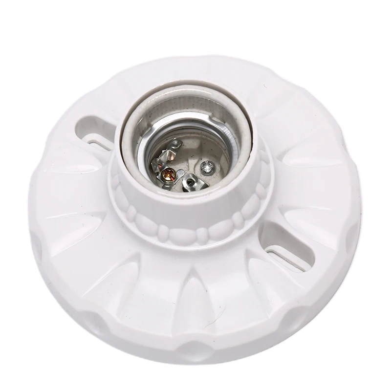E27 Ceramics LED Light Bulb Holder Round Socket Base Hanging Lamp Socket Base Industrial Ceiling Wall