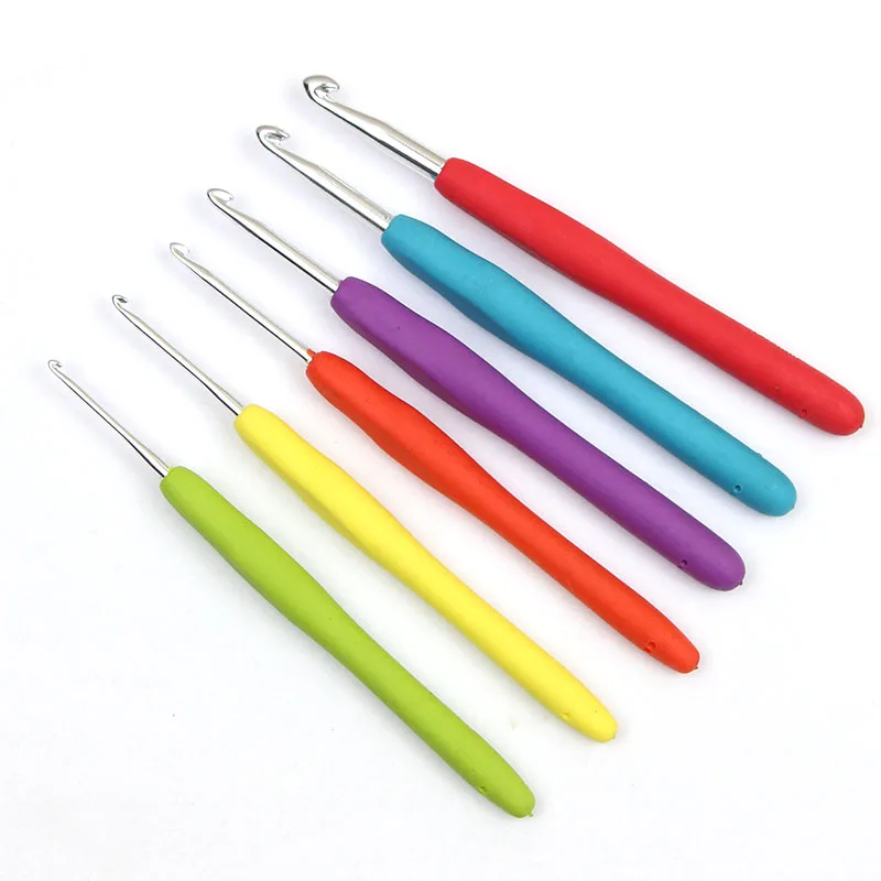 1pc Small Lace Crochet Hooks TPR Soft Rubber Handle Knitting Needles Handle  Weave Yarn DIY Sewing Tools Color Randomly 0.5-2.5mm - AliExpress