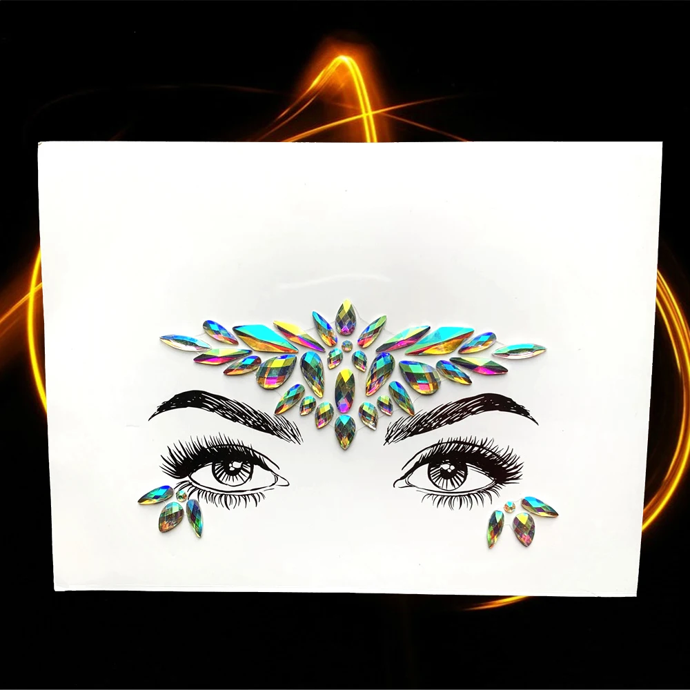 DIY Flash Crystal Eye стикер Бохо драгоценные камни для лица украшения акриловая смола дрель макияж инструменты боди-арт для шоу сценическая паста