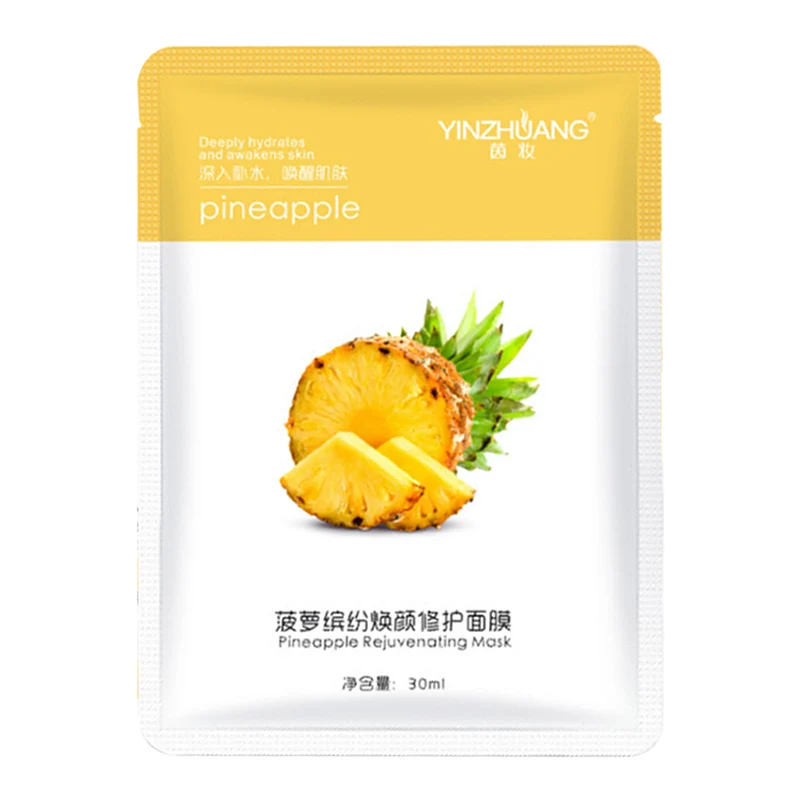pineapple Отбеливающая Масляная маска для лица увлажняющая Кокосовая и ананасовая& Litchi& киви& апельсин фруктовый экстракт для лица обернутая маска - Цвет: pineapple