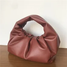 Весна, новинка, женские сумки в форме рога, Большая вместительная плиссированная сумка на застежке, сумка из воловьей кожи, женские сумки, клатчи