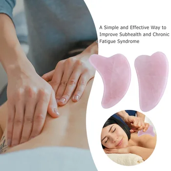 

Natural Rose Quartz Board Pink Jade Stone Body Facial Eye Scraping Plate Acupunctures Massage Relaxation Health Care