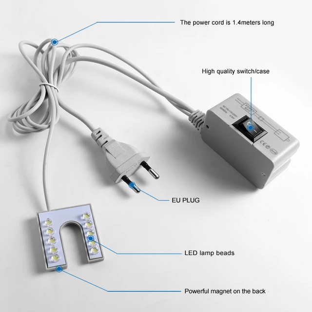 LED Sewing Machine Light Strip Kit SMD2835 White USB5V Powered With Touch  Switch Lighting Strips for Cabinet Kitchen