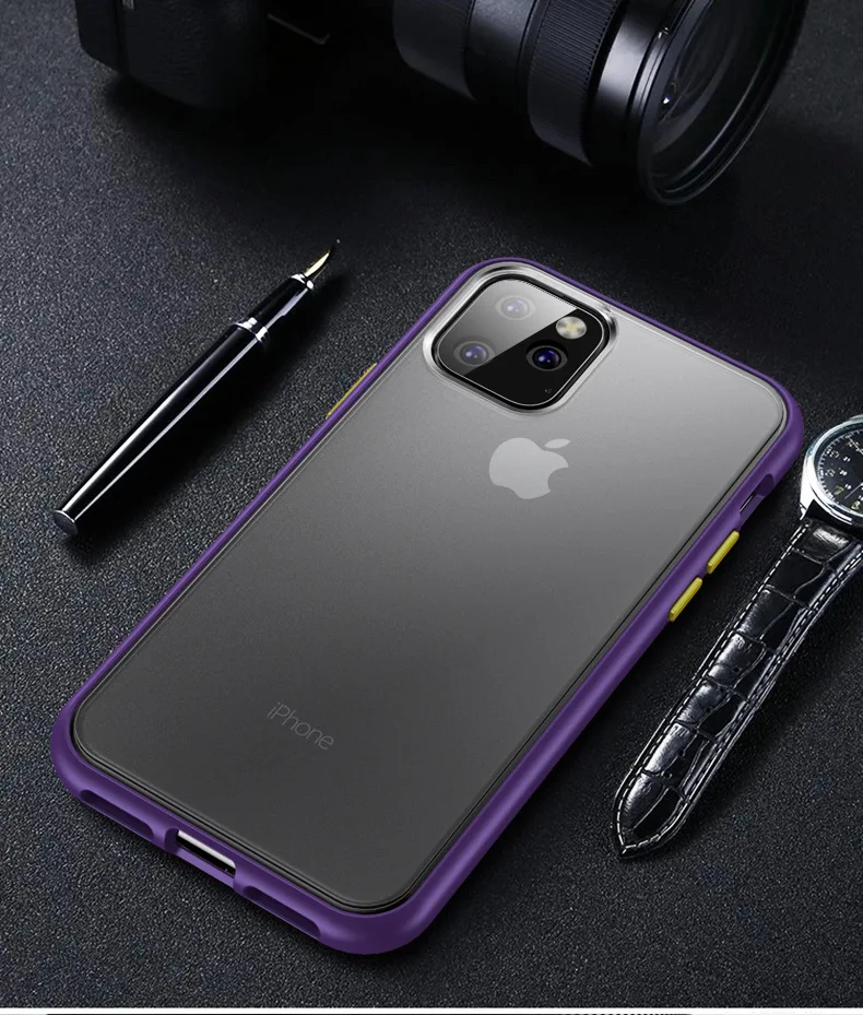 Для iPhone 11 Pro чехол Скраб Жесткий прозрачный PC задняя крышка+ TPU для iPhone 11 Max чехол полное покрытие задняя крышка чехол 6,4 ''funda