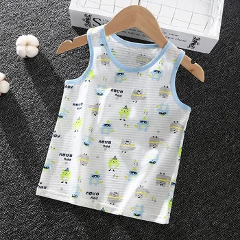 

Summer Baby cloth Vest Boys and Girls Jacquard Cotton Short Sleeve Clothing Children's undershirt girl tank top camisoles