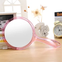 Dual - Sided Magnifying Handheld Mirror with Handle (Pink)