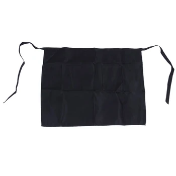 

Black Half Apron Ladies Mens Chefs Waiter With 2 Pockets Bar Short Waist Solid