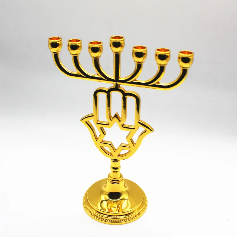 Menorah золотые подсвечники вотивный медный канделябр Звезда Давида