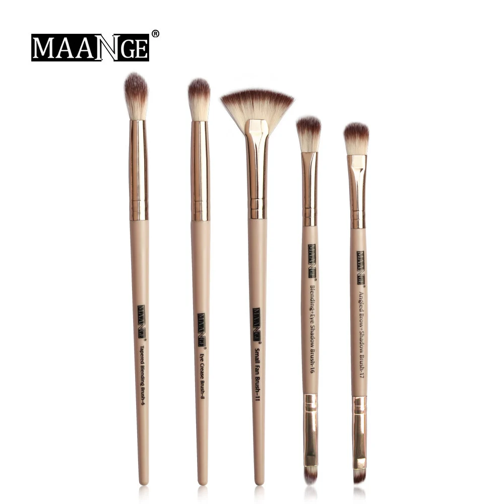 5pcs Skin MAANGE Pro 3/5/12 шт./партия, набор кистей для макияжа, тени для век, растушевка, подводка для глаз, кисти для бровей, для макияжа, Новинка - Handle Color: 5pcs Skin