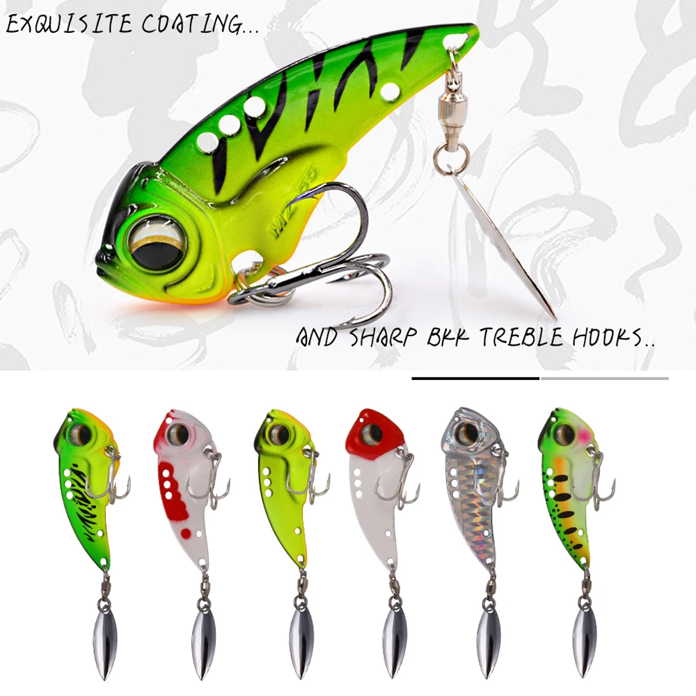1Pcs Metal VIB Hard Fishing Lure Bionic 3/" Blade Crankbait Baits Sinking Lures