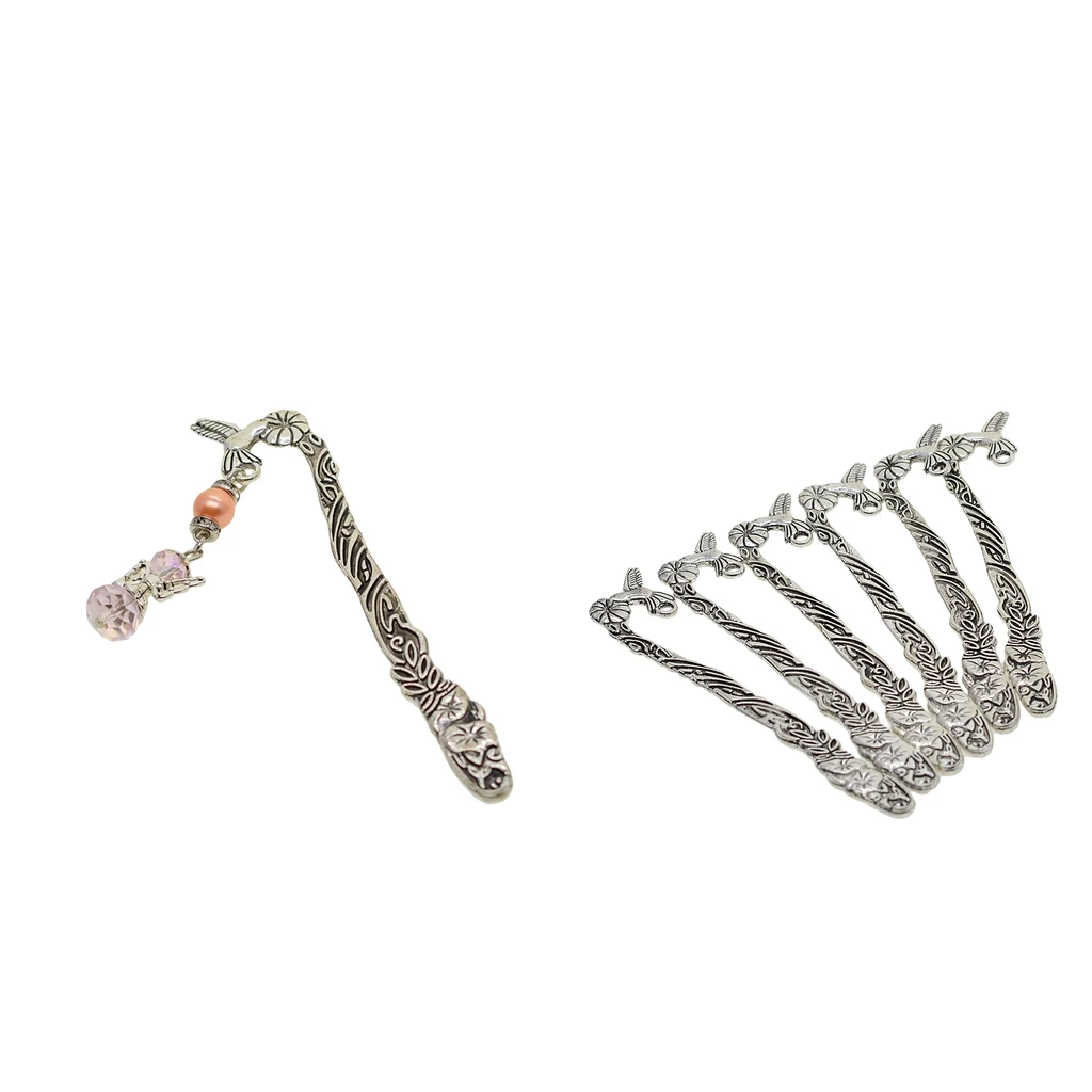 

6Pc Metal Bookmarks Loop DIY Beading Jewelry Gift for School Office Reading