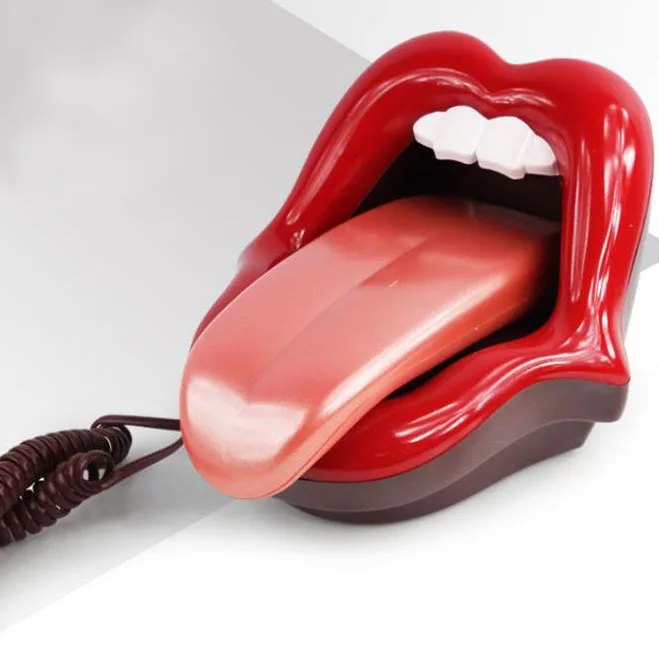 

telefone Red Lips Kiss landline Mini Telephone Corded phones for the home fixed telephone bedroom reading room telefono fijo
